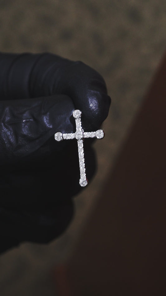 18K White Gold Diamond Cross Pendant