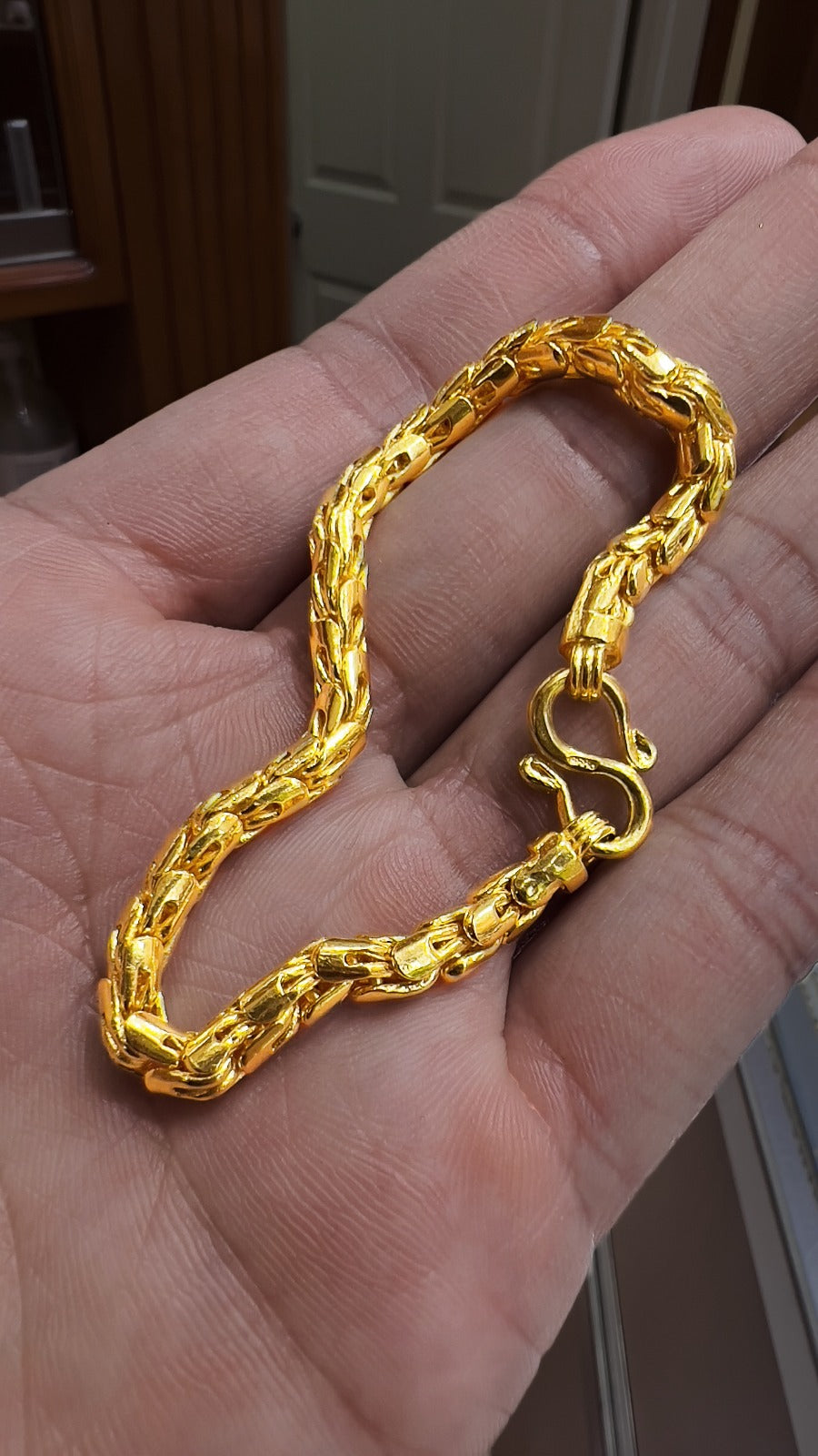 24K Gold Solid Dragon Link Bracelet